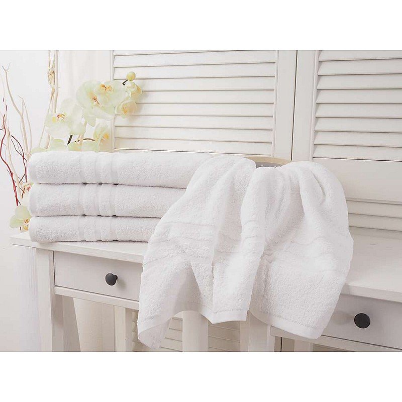 Bombažna frotirna brisača Classic 50x100  - Bela