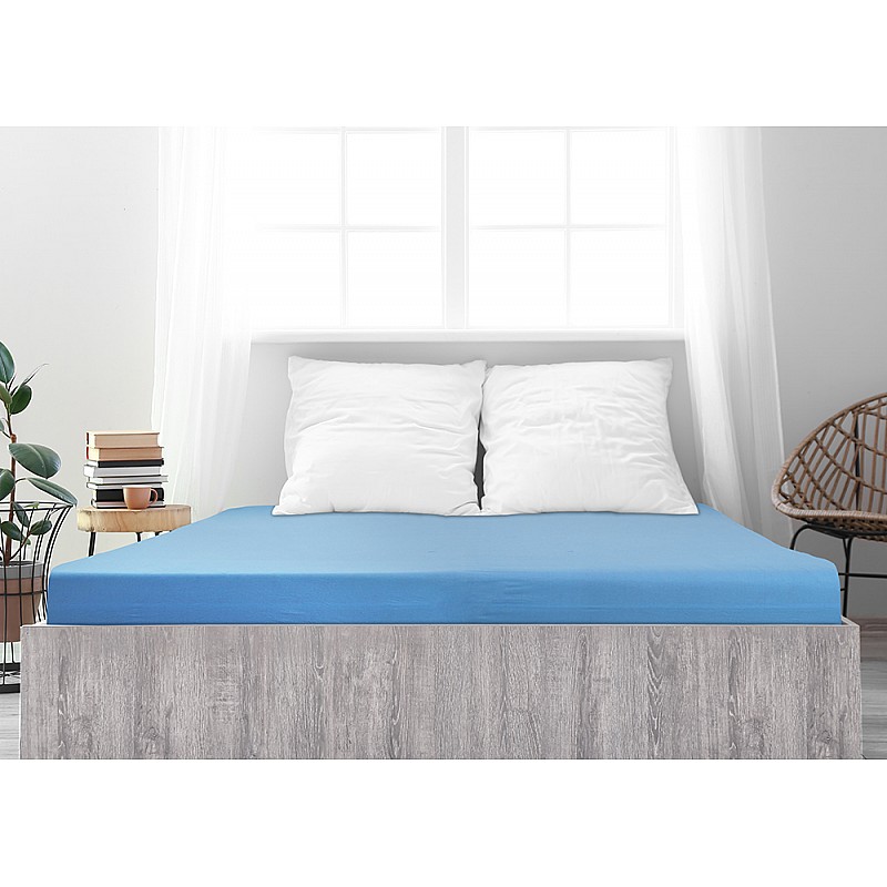 Jersey bombažna rjuha z elastanom LYCRA - nebesno modra Velikost: 200x200