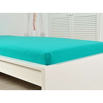 Jersey otroška bombažna rjuha - turkizno zelena Velikost: 70x140 cm