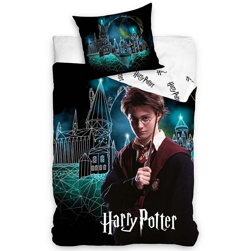 Otroška bombažna posteljnina 140x200 + 70x90 cm - Harry Potter Čarobna Bradavičarka