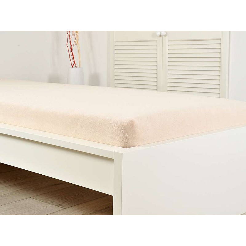 Frotirna otroška bombažna rjuha - bela kava Velikost: 70x140 cm