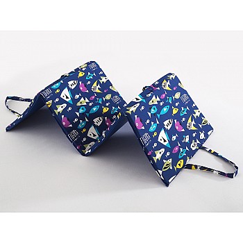 Plažna ležalka - Moder s črno in belo ribico