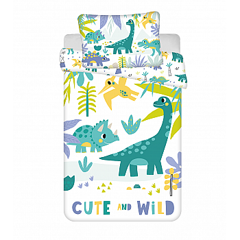 Otroška bombažna posteljnina 135x100 + 40x60 cm - Dino 02
