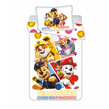 Otroška bombažna posteljnina 135x100 + 40x60 cm - Paw Patrol 02