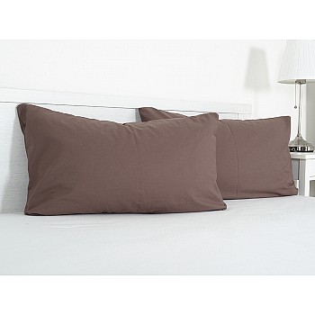 Prevleka za vzglavnik iz viskoze, bombaž, poplin 45x75 cm - rjava