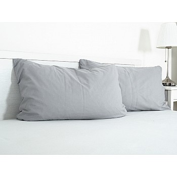 Prevleka za vzglavnik iz viskoze, bombaž, poplin 45x75 cm - siva