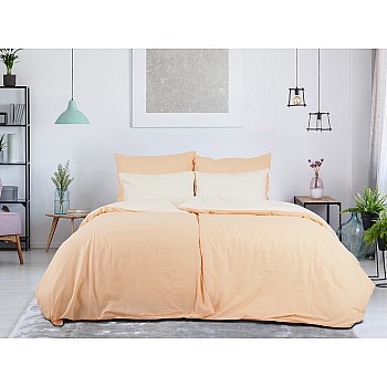 BOMBAŽ Dvostranska hotelska posteljnina - marelična/jesen Velikost: 200x220 + 2x 70x90