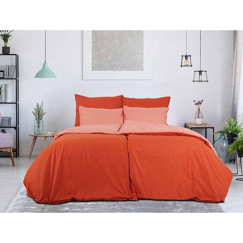 BOMBAŽ Dvostranska hotelska posteljnina - Opeka/Rjasta Velikost: 140x200 + 70x90