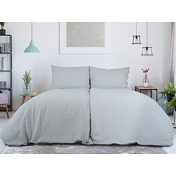 Posteljnina KREP Hotelski žep 140x200+70x90 - siva