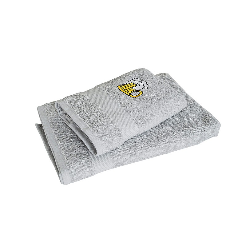 Darilni komplet bombažne frotirne brisače in kopalne brisače 50x90 + 70x140 - Siva