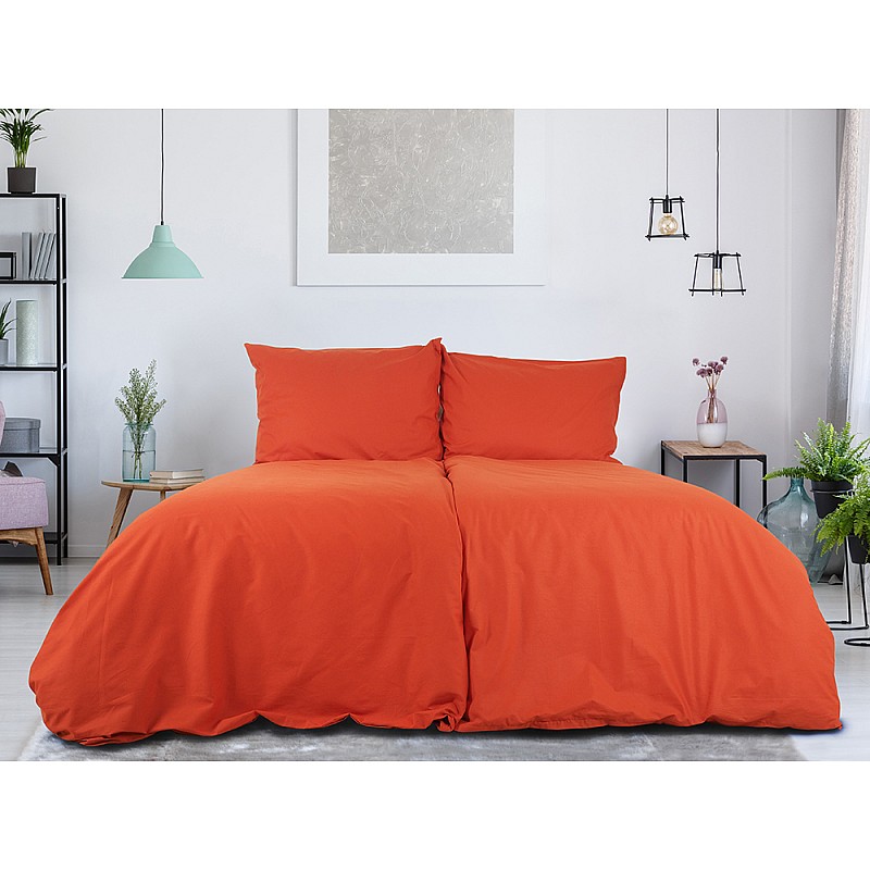 Posteljnina BOMBAŽ Enobarvno zapiranje z ZIDRO - Opeka Velikost: 200x220 + 2x 70x90