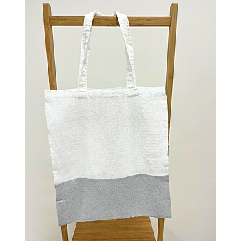 Vrečka iz blaga - 40x45cm - vzorec Bela - siva