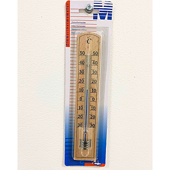 Sobni termometer, 200x36 mm - naravna bukev