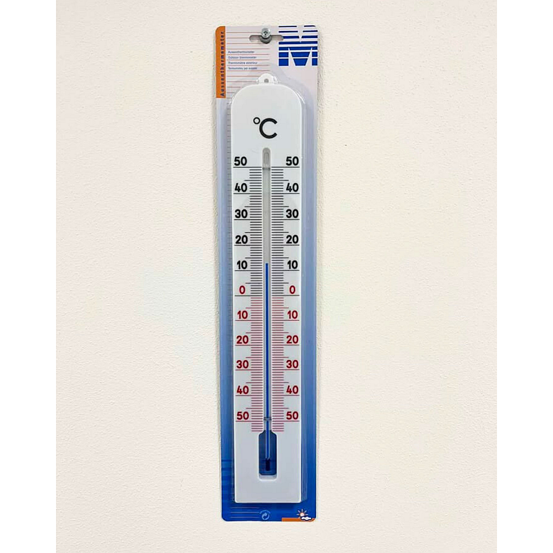 Zunanji termometer 400x67 mm - plastika, bela