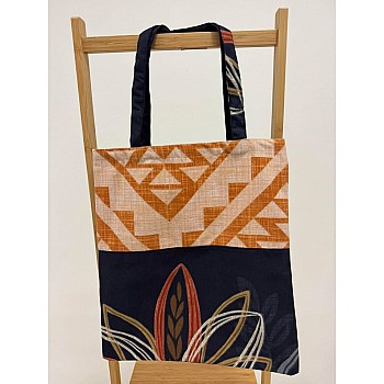 Vrečka iz blaga - 37x40 cm - flanela Nočni listi - Etno terra