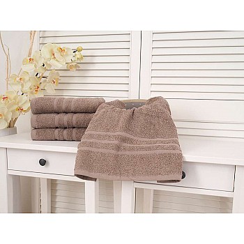 Bombažna frotirna brisača Classic 50x100  - Svetlo rjava