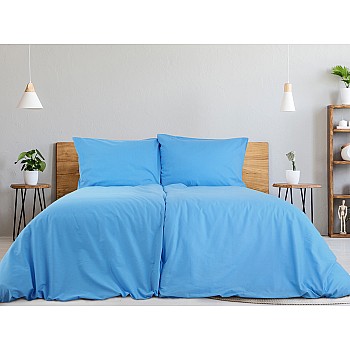 Posteljnina za hotele TOP 2. kakovosti 140x200 + 70x90 s hotelskim zapiranjem - modra