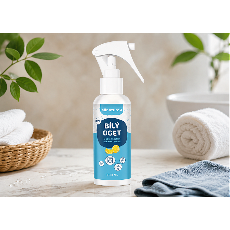 Allnature Beli kis 10% z vonjem limone - 500 ml v steklenički z razpršilom