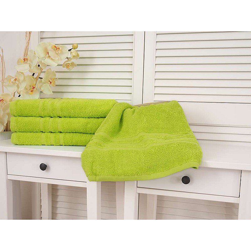 Bombažna frotirna brisača Classic 50x100  - Zelena